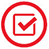 Checkbox icon - red on white