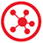 Network map icon - red on white
