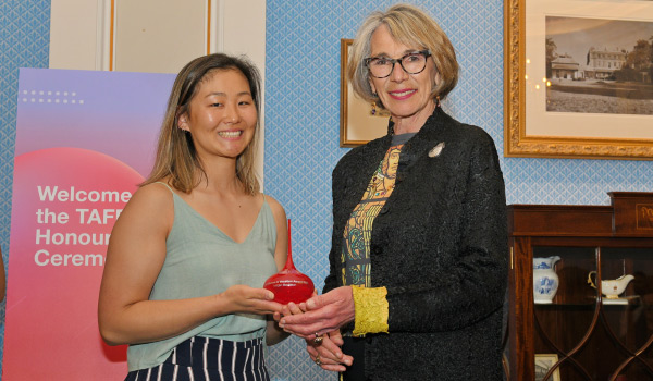 Megan Bowditch with The Right Honourable The Lord Mayor of Adelaide Dr Jane Lomax-Smith AM